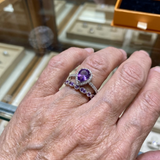 Anello in ametista goccia d'acqua | Oro bianco