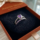 Anello in ametista goccia d'acqua | Oro bianco