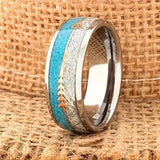 Anello smaltato antico | Oro bianco