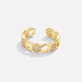 Anello in cristallo a nido d'ape | Oro