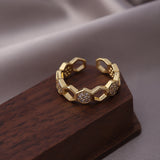 Anello in cristallo a nido d'ape | Oro