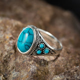 Anello in pietra blu Nomade | Oro bianco