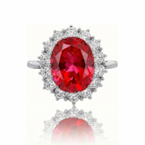 Anello in rubini corona scarlatta | Oro bianco