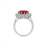 Anello in rubini corona scarlatta | Oro bianco