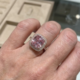 Anello in zaffiro rosa a cuscino | Oro rosa