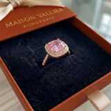 Anello in zaffiro rosa a cuscino | Oro rosa