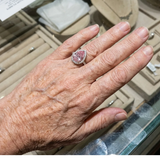 Anello in zaffiro rosa a forma di goccia | Oro bianco