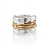 Anello con fili d'oro | Oro bianco