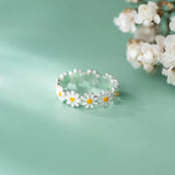 Anello a forma di margherita | Oro bianco