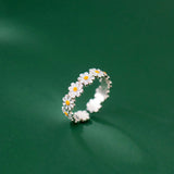 Anello a forma di margherita | Oro bianco