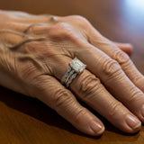 Anello retrò con strati brillanti | Oro bianco