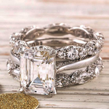 Anello retrò con strati brillanti | Oro bianco