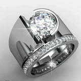 Anello vintage con brillanti scintillanti | Oro bianco