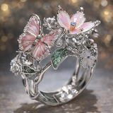 Anello a farfalla brillante della natura con brillanti | Oro