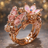 Anello a farfalla brillante della natura con brillanti | Oro