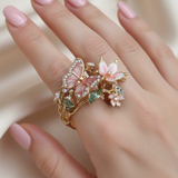 Anello a farfalla brillante della natura con brillanti | Oro