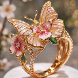 Anello a farfalla brillante della natura con brillanti | Oro
