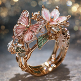 Anello a farfalla brillante della natura con brillanti | Oro