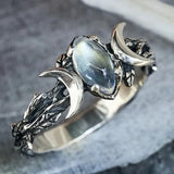 Anello in pietra di luna | Oro