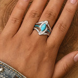 Anello in turchese | Oro bianco