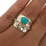 Anello largo con turchese | Oro