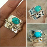 Anello largo con turchese | Oro