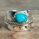 Anello largo con turchese | Oro