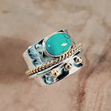 Anello largo con turchese | Oro