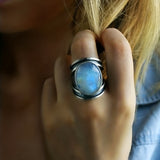 Anello magico in pietra di luna | Oro