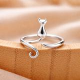 Anello regolabile con pietre | Oro bianco