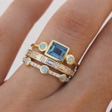 Anello retrò con cristalli blu | Oro