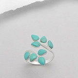 Anello retrò con foglia di turchese | Oro