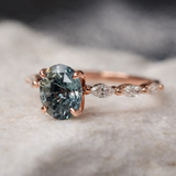 Anello retrò con zaffiro | Oro rosa