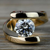Anello retro a spirale con brillanti | Oro