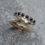 Anelli eleganti con brillanti blu in stile vintage | Oro