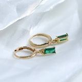 Orecchini eleganti Louisa con smeraldo | Oro