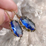 Orecchini fiore blu | Oro