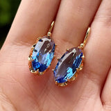 Orecchini fiore blu | Oro