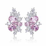 Orecchini Lyra fiore rosa | Oro bianco