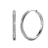 Orecchini Sorel con pavé | Oro bianco