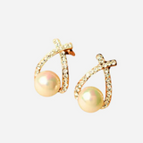 Orecchini con perle e cristalli intrecciati | Oro