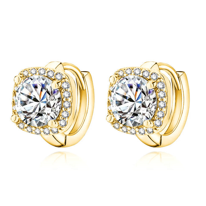 Orecchini quadrati Nadine | Oro bianco