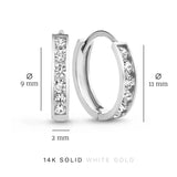 Orecchini in pietra Dara brillante | Oro bianco