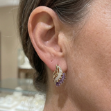 Orecchini in piume viola Nyvella | Oro rosa