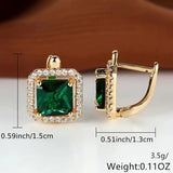 Orecchini con brillante quadrato verde | Oro
