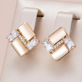 Orecchini geometrici eleganti con brillanti | Oro