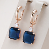 Orecchini pendenti in cristallo blu scuro | Oro