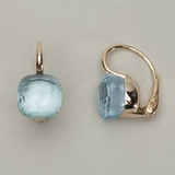 Orecchini vintage blu con brillanti integrati | Oro