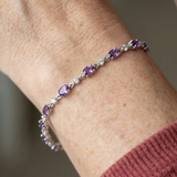 Bracciale ametiste Stellate | Oro bianco