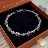 Bracciale ametiste Stellate | Oro bianco